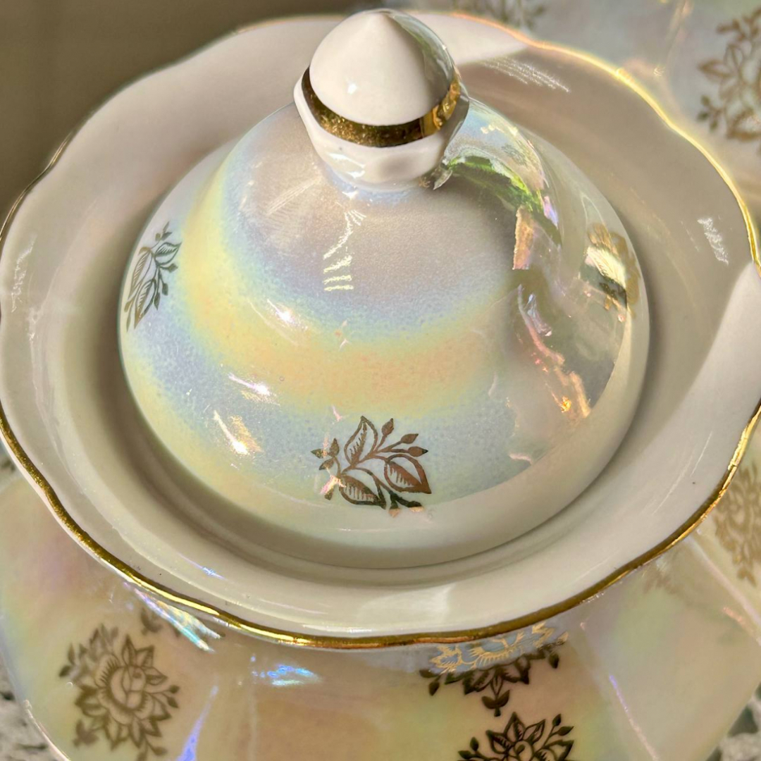 Кофейный сервиз Коростенский ФЗ 1990гг. Тонкий фарфор, люстр, позолота. Цена за 15пр. Картинка 10